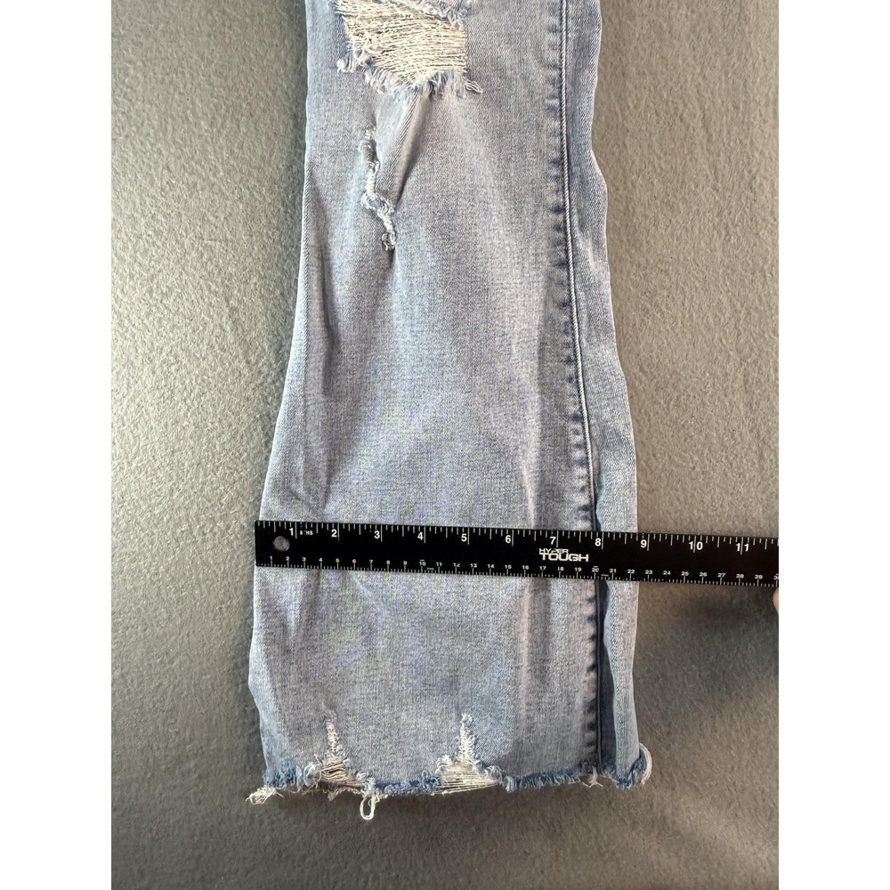 BKE Parker Jeans Womens 27x32 Light Wash Blue High Rise Flare Distressed Denim - Picture 8 of 12